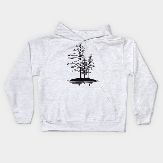 Canadian island time Kids Hoodie by Kirsty Topps